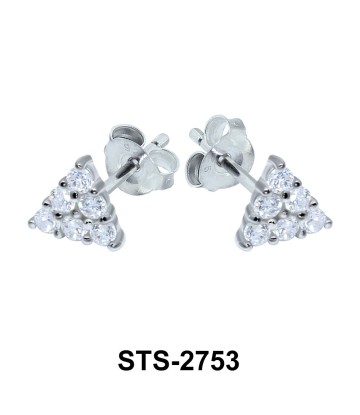CZ Stones Triangle Stud Earring STS-2753