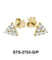 CZ Stones Triangle Stud Earring STS-2753