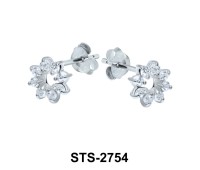 Flower with CZ Stones Stud Earring STS-2754