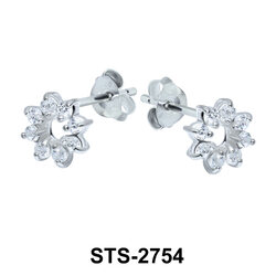 Flower with CZ Stones Stud Earring STS-2754