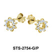 Flower with CZ Stones Stud Earring STS-2754