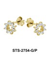 Flower with CZ Stones Stud Earring STS-2754