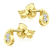 Water Drop Shaped with CZ Stones Stud Earring STS-2764