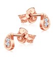 Water Drop Shaped with CZ Stones Stud Earring STS-2764