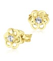 Flower Shaped with CZ Stone Stud Earring STS-2766