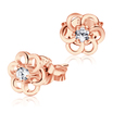 Flower Shaped with CZ Stone Stud Earring STS-2766