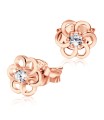 Flower Shaped with CZ Stone Stud Earring STS-2766