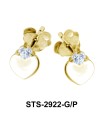 Heart Shaped with CZ Stone Stud Earring STS-2922