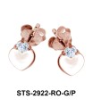 Heart Shaped with CZ Stone Stud Earring STS-2922