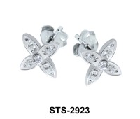 Flower Shaped with CZ Stones Stud Earring STS-2923