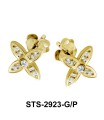 Flower Shaped with CZ Stones Stud Earring STS-2923