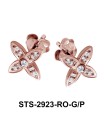 Flower Shaped with CZ Stones Stud Earring STS-2923