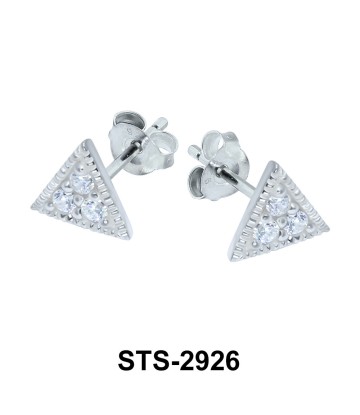 CZ Stones Triangle Stud Earring STS-2926
