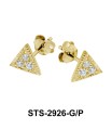 CZ Stones Triangle Stud Earring STS-2926