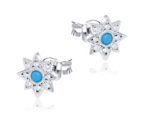 Turquoise with CZ Stones Stud Earring STS-2929