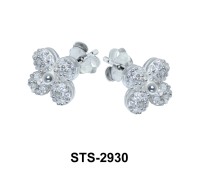 Flower with CZ Stones Stud Earring STS-2930
