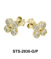 Flower with CZ Stones Stud Earring STS-2930