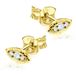 Gold Plated CZ Stones Stud Earring STS-2938-GP