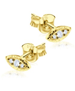 Gold Plated CZ Stones Stud Earring STS-2938-GP