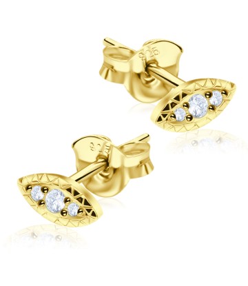 Gold Plated CZ Stones Stud Earring STS-2938-GP