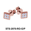 Square Shaped CZ Stones Stud Earring STS-2970