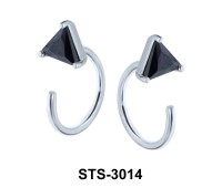 CZ Stones Hoop Earring STS-3014