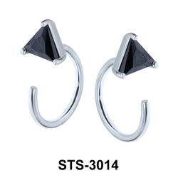 CZ Stones Hoop Earring STS-3014