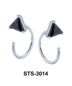 CZ Stones Hoop Earring STS-3014