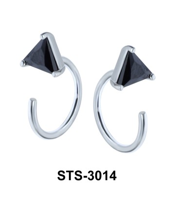 CZ Stones Hoop Earring STS-3014