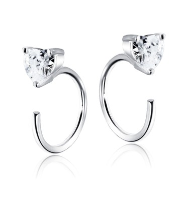 CZ Stones Hoop Earring STS-3015