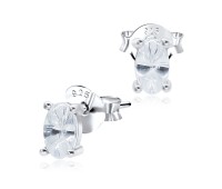 Oval Cut Silver Stud Earring STS-3284 
