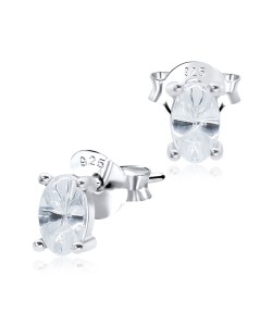 Oval Cut Silver Stud Earring STS-3284 