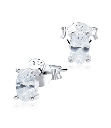 Oval Cut Silver Stud Earring STS-3284 