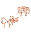 Stone Set Ribbon Shaped Stud Earrings STS-365