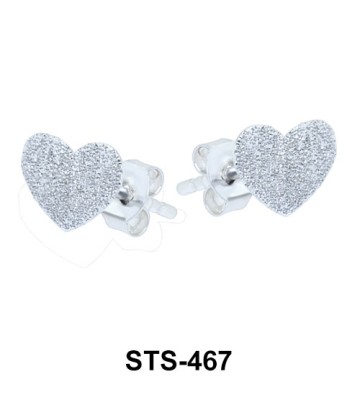 Stud Earring Glitter Heart STS-467