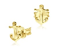 Gold Plated Silver Studs Earrings STS-541-GP