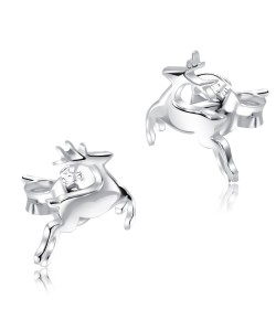 Reindeer Shape With Silver Stud Earrings STS-5515