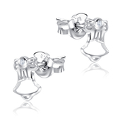 Jingle bell With CZ Silver Stud Earrings STS-5516