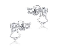 Jingle bell With CZ Silver Stud Earrings STS-5516