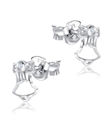 Jingle bell With CZ Silver Stud Earrings STS-5516