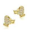 Christmas Mitten with CZ Silver Stud Earrings STS-5520