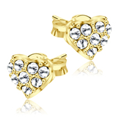 Stone Studded Heart Shaped gold Plated Stud Earring STS-65-GP