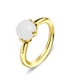 Milky Stone Belly Piercing Closure Ring DCRT-100