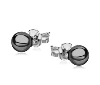 Black Ball Surgical Steel Earring SER-351A-6