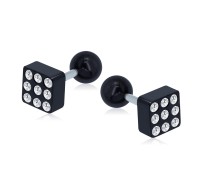 Stone Studded Square Fake Plug SER-88