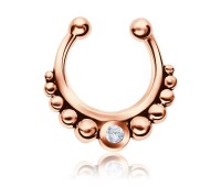 Indian One Stone Septum Clip Ring STCR-15-RO-GP