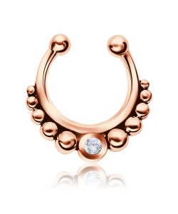 Indian One Stone Septum Clip Ring STCR-15-RO-GP