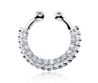 Dazzling Stone Set Shape Septum Clip Ring STCR-32