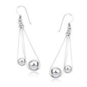 Silver Pendulum Shaped Earrings HME-12