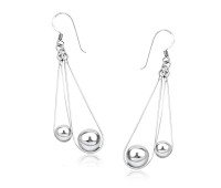 Silver Pendulum Shaped Earrings HME-12